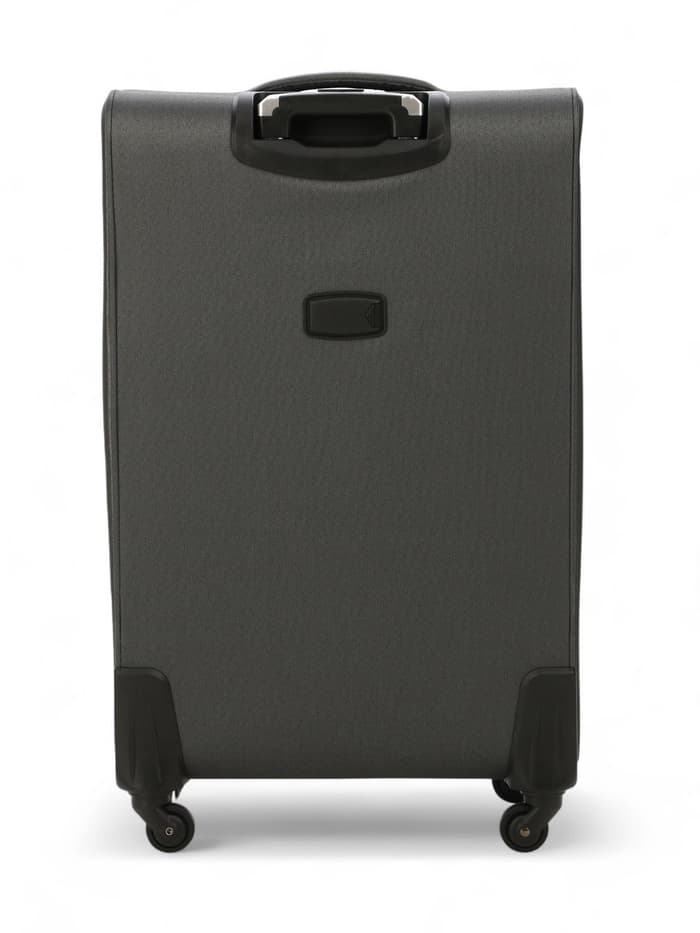 Чемодан на колёсах большой 97 л (L), на молнии, с увеличением, кодовый замок, 4 колеса, серый