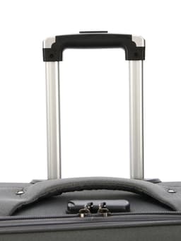 Чемодан на колёсах большой 97 л (L), на молнии, с увеличением, кодовый замок, 4 колеса, серый