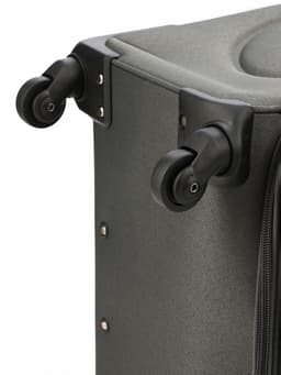 Чемодан на колёсах большой 97 л (L), на молнии, с увеличением, кодовый замок, 4 колеса, серый