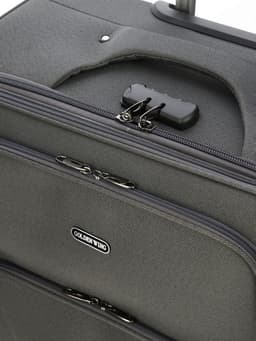 Чемодан на колёсах большой 97 л (L), на молнии, с увеличением, кодовый замок, 4 колеса, серый