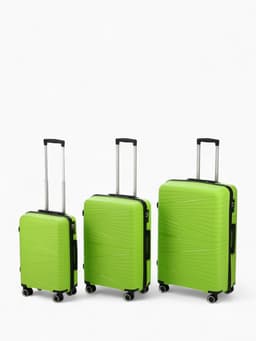 Чемодан на колёсах маленький 44 л (S), на молнии, кодовый замок, 4 колеса, зелёный