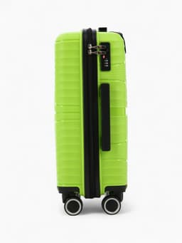 Чемодан на колёсах маленький 44 л (S), на молнии, кодовый замок, 4 колеса, зелёный