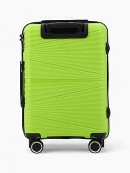 Чемодан на колёсах маленький 44 л (S), на молнии, кодовый замок, 4 колеса, зелёный