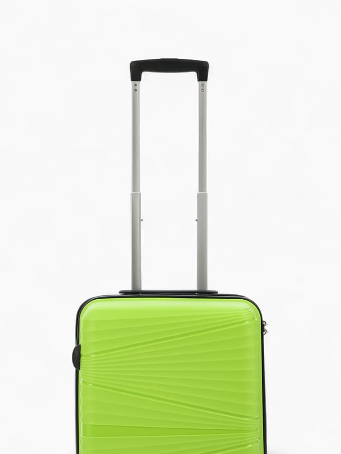 Чемодан на колёсах маленький 44 л (S), на молнии, кодовый замок, 4 колеса, зелёный