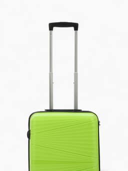 Чемодан на колёсах маленький 44 л (S), на молнии, кодовый замок, 4 колеса, зелёный