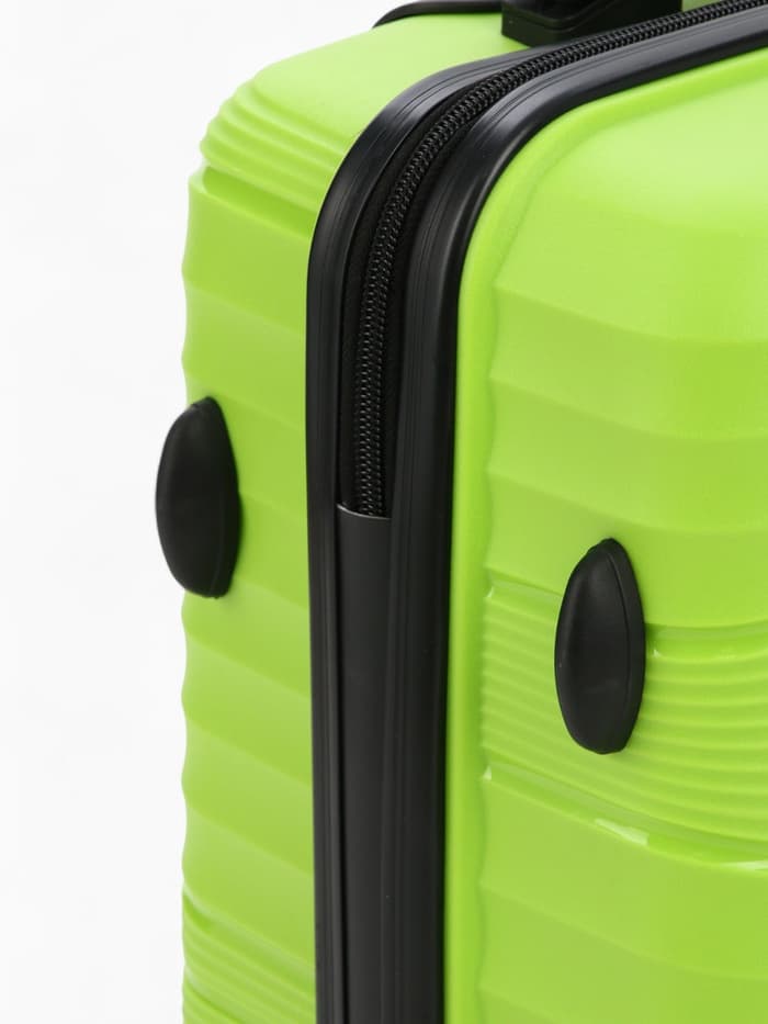 Чемодан на колёсах маленький 44 л (S), на молнии, кодовый замок, 4 колеса, зелёный