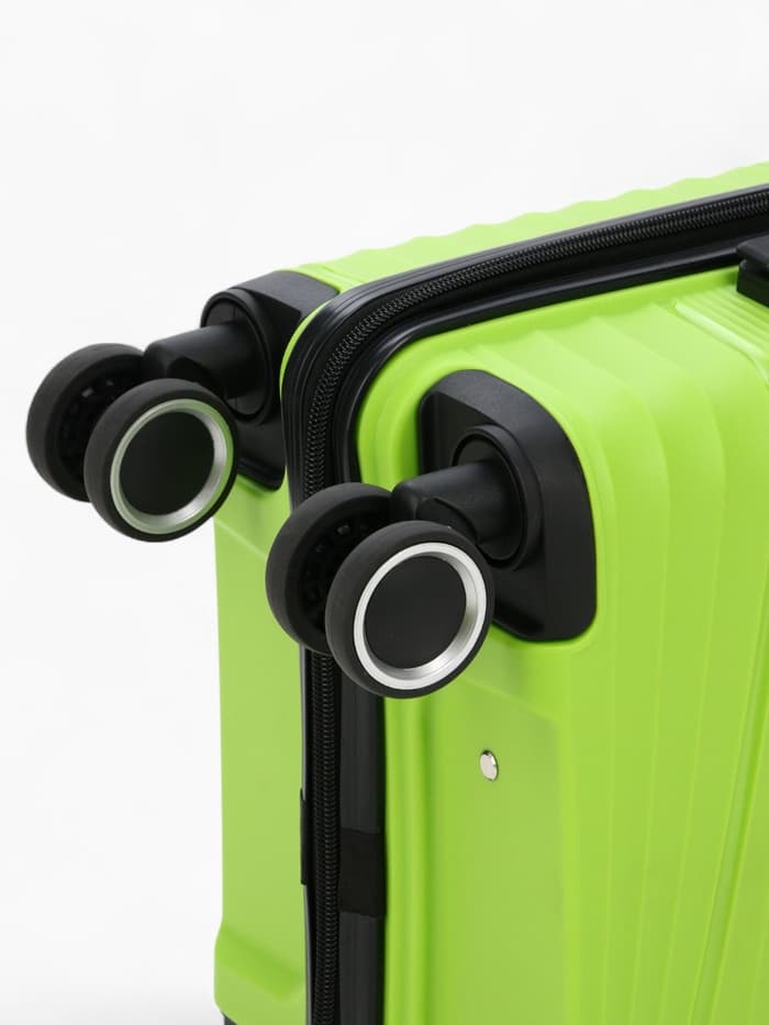 Чемодан на колёсах маленький 44 л (S), на молнии, кодовый замок, 4 колеса, зелёный