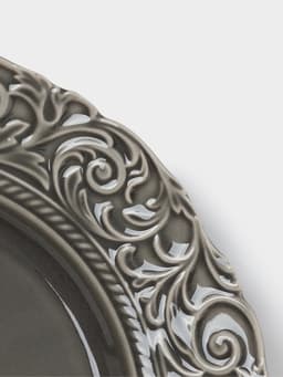 Тарелка обеденная WY Floral Laceware, d=25 см, фарфор, серая