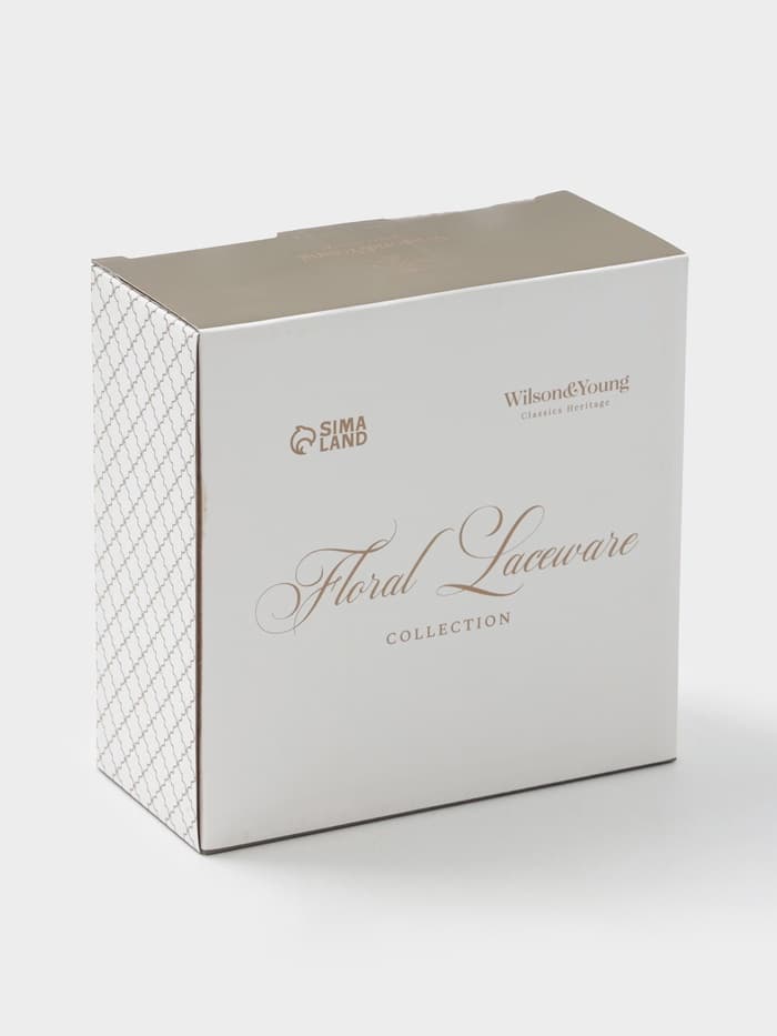 Салатник WY Floral Laceware, 700 мл, d=15 см, фарфор, серая