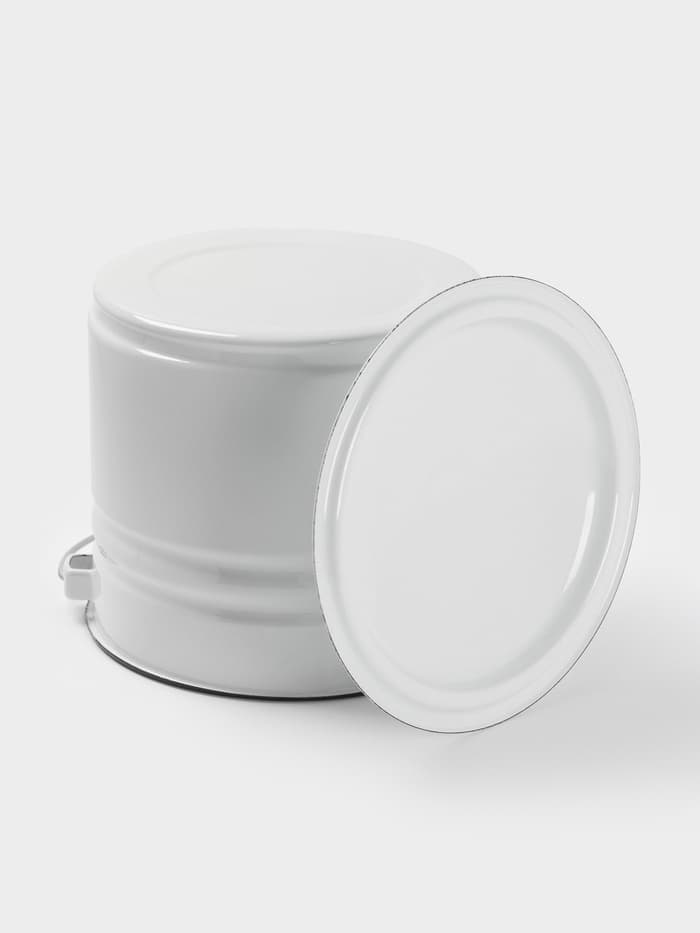 Ведро эмалированное, 10 л, с крышкой и ручкой, белое