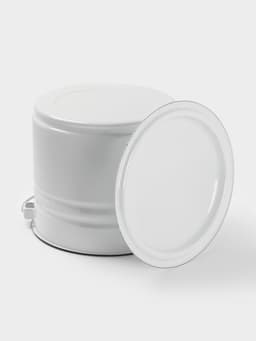 Ведро эмалированное, 10 л, с крышкой и ручкой, белое