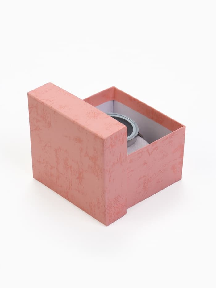 Коробочка подарочная для часов, 9×8×5 см, подушечка 8×7×4.5 см, розовая, с белой вставкой