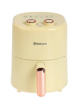 Аэрогриль Sakura SA-7677W, 4 л, 1200 Вт, механическое управление, таймер, от 80 до 200º С, бежевый