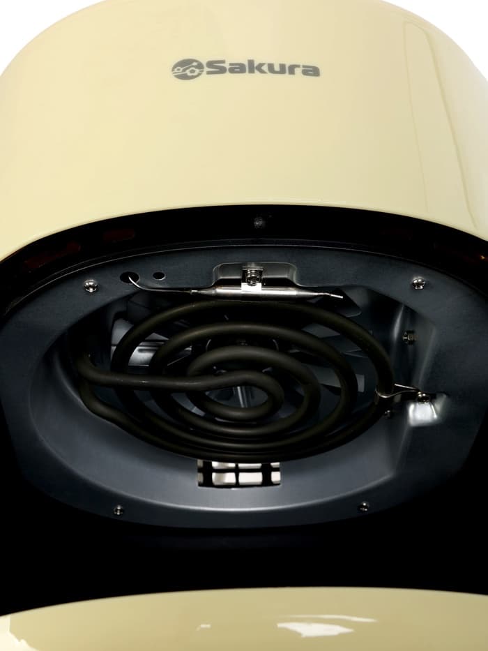 Аэрогриль Sakura SA-7677W, 4 л, 1200 Вт, механическое управление, таймер, от 80 до 200º С, бежевый