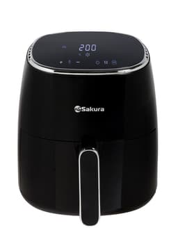 Аэрогриль Sakura SA-7684BK, 5 л, 1500 Вт, 8 программ, сенсорное управление, таймер, чёрный