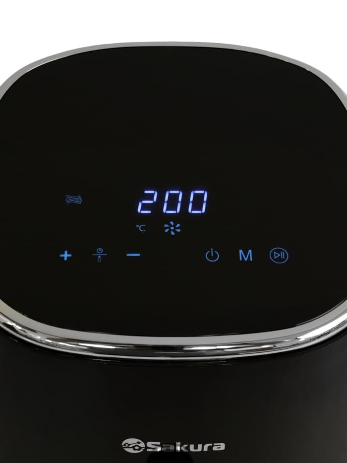 Аэрогриль Sakura SA-7684BK, 5 л, 1500 Вт, 8 программ, сенсорное управление, таймер, чёрный