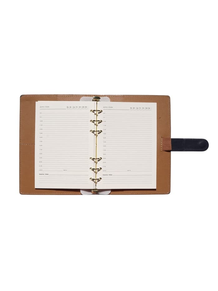 Ежедневник-органайзер, С6, 80 листов, обложка из искусственной кожи, синий