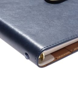 Ежедневник-органайзер, С6, 80 листов, обложка из искусственной кожи, синий