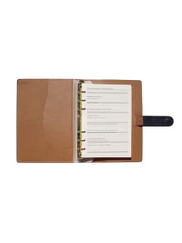 Ежедневник-органайзер, С6, 80 листов, обложка из искусственной кожи, синий