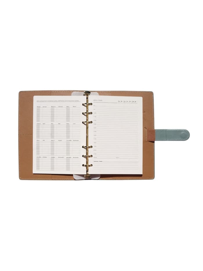 Ежедневник-органайзер, С6, 80 листов, обложка из искусственной кожи, зелёный