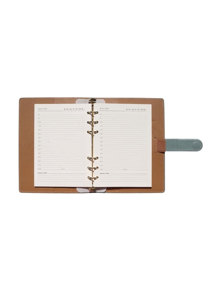 Ежедневник-органайзер, С6, 80 листов, обложка из искусственной кожи, зелёный