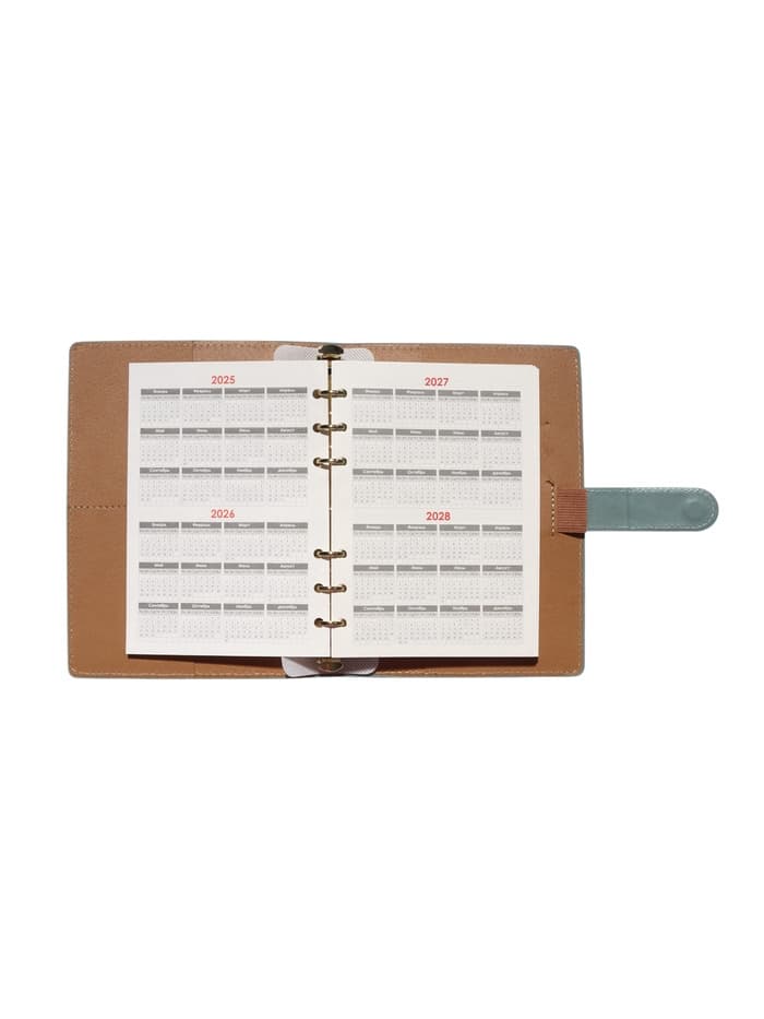 Ежедневник-органайзер, С6, 80 листов, обложка из искусственной кожи, зелёный