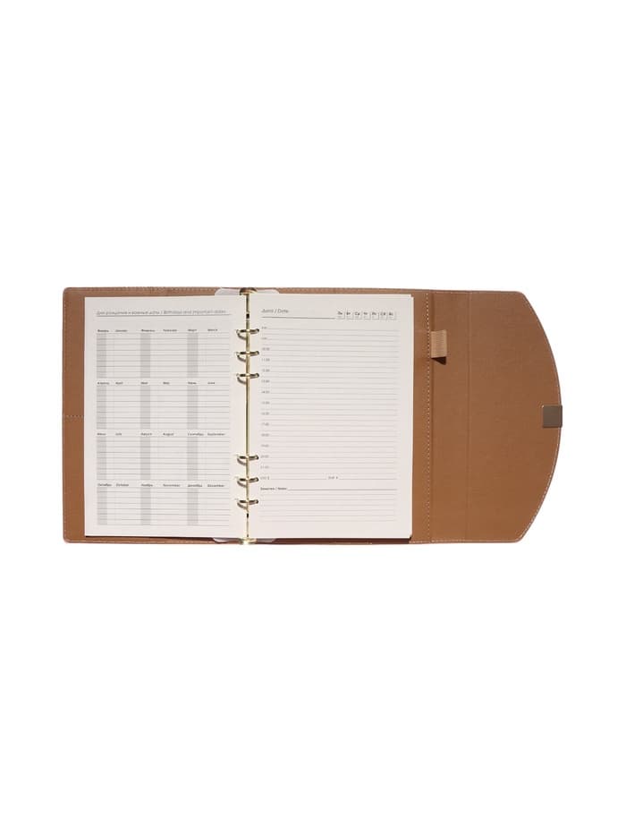Ежедневник-органайзер, A5, 80 листов, обложка из искусственной кожи, розовый