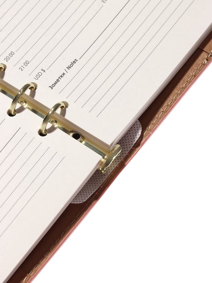 Ежедневник-органайзер, A5, 80 листов, обложка из искусственной кожи, розовый