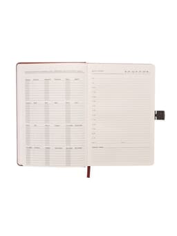 Ежедневник недатированный А5, с хлястиком, 80 листов, в линейку, пвх, коричневый