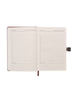 Ежедневник недатированный А5, с хлястиком, 80 листов, в линейку, пвх, коричневый