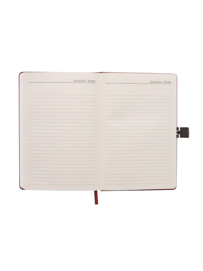Ежедневник недатированный А5, с хлястиком, 80 листов, в линейку, пвх, коричневый