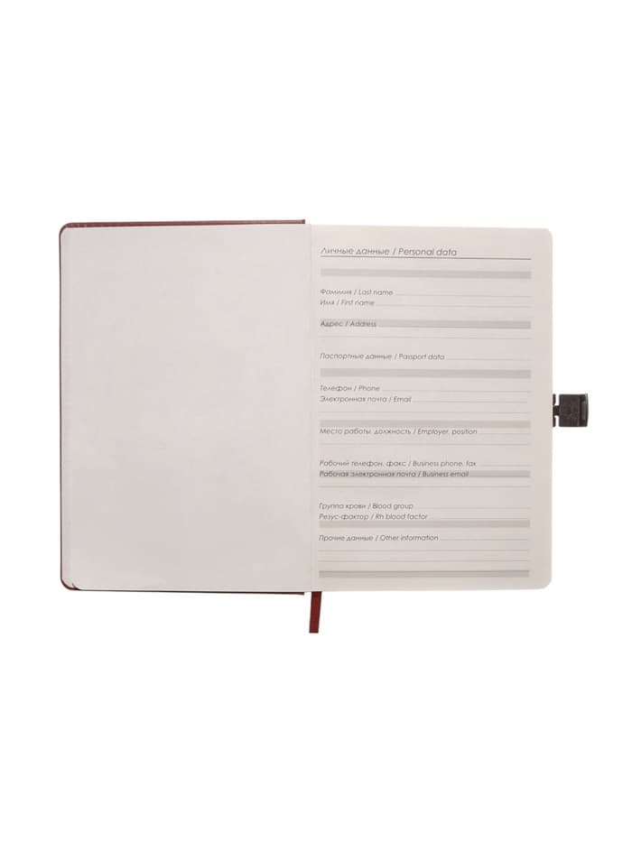 Ежедневник недатированный А5, с хлястиком, 80 листов, в линейку, пвх, коричневый