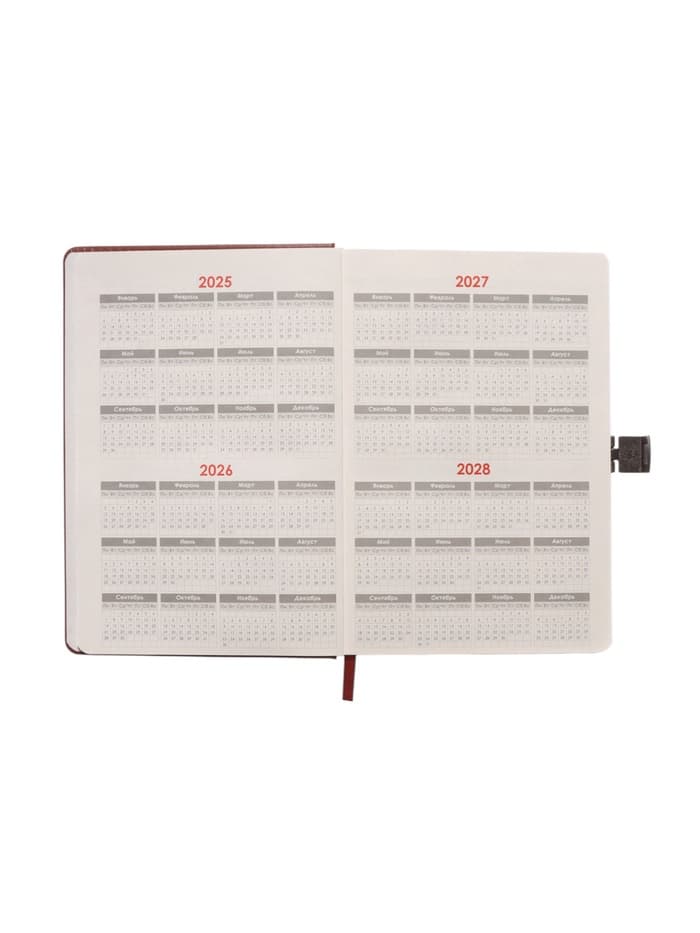 Ежедневник недатированный А5, с хлястиком, 80 листов, в линейку, пвх, коричневый