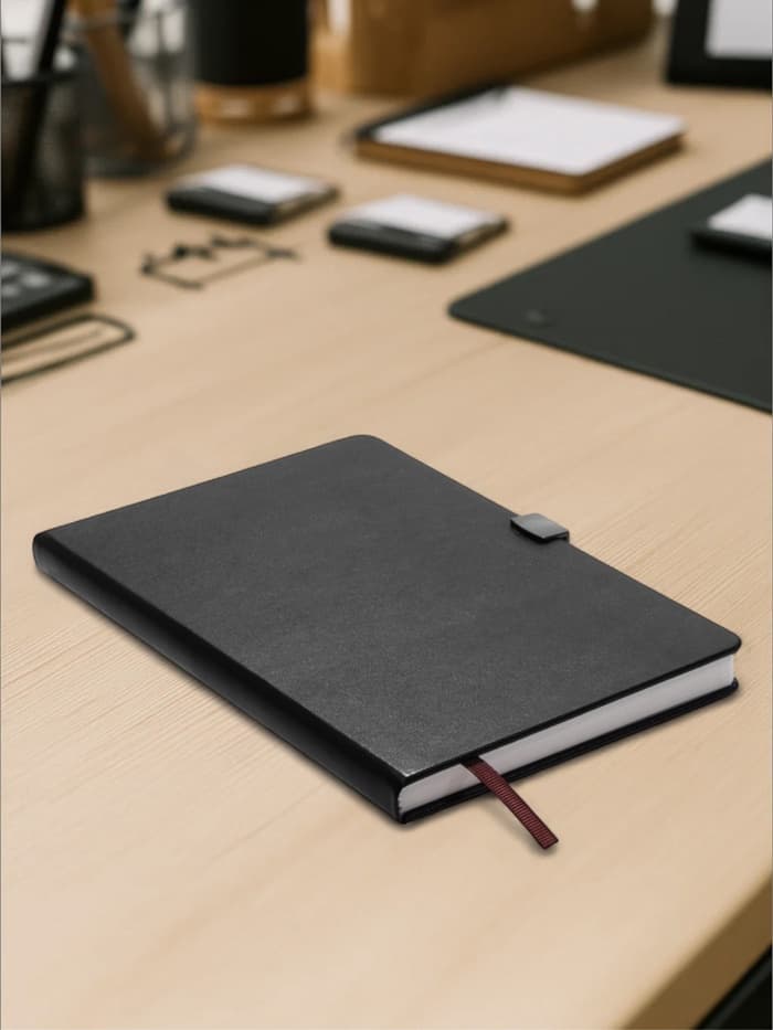 Ежедневник недатированный А5, 80 листов, обложка ПВХ, с хлястиком, чёрный