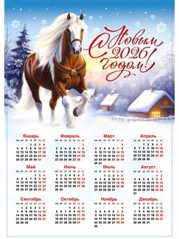 Календарь настенный 2026 «С новым годом!», А3