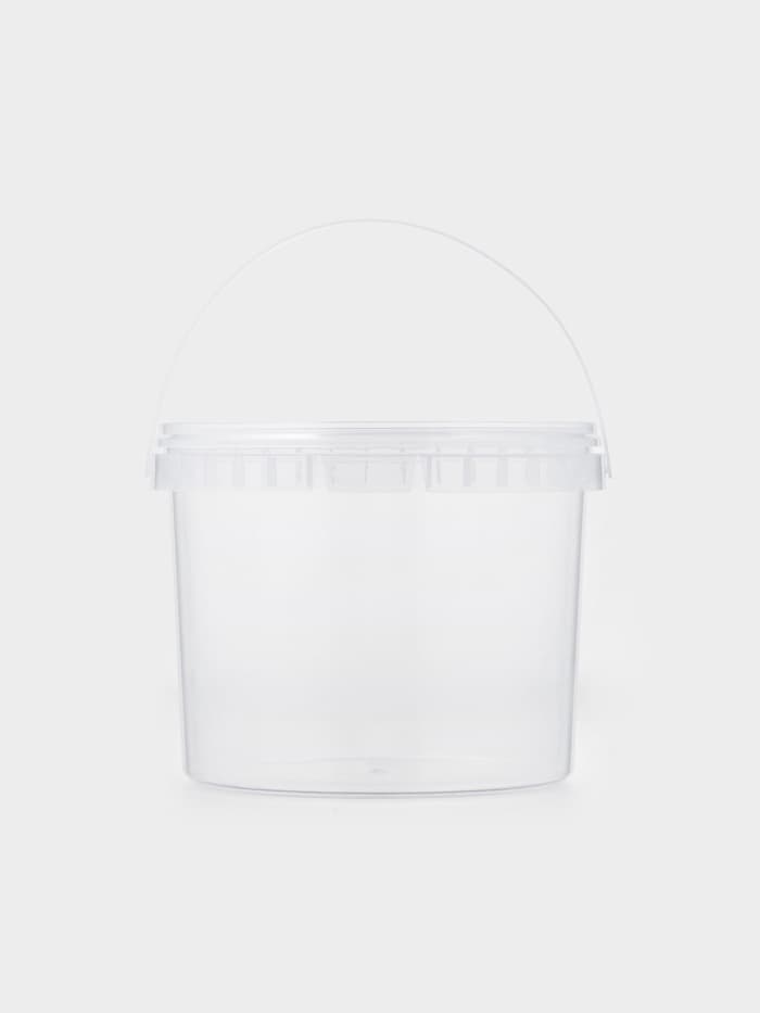 Ведро одноразовое с крышкой, 3 л, d=19 см, пластик пищевой, прозрачное