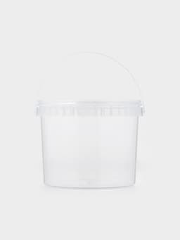 Ведро одноразовое с крышкой, 3 л, d=19 см, пластик пищевой, прозрачное