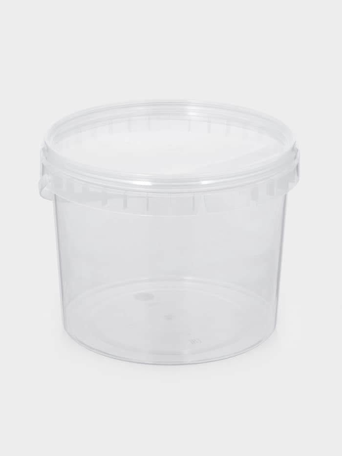 Ведро одноразовое с крышкой, 3 л, d=19 см, пластик пищевой, прозрачное
