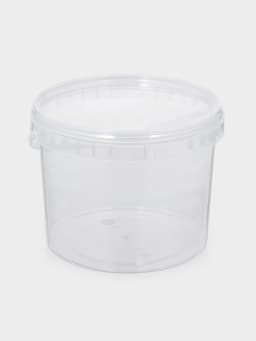 Ведро одноразовое с крышкой, 3 л, d=19 см, пластик пищевой, прозрачное