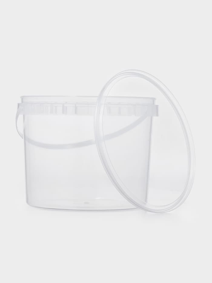 Ведро одноразовое с крышкой, 3 л, d=19 см, пластик пищевой, прозрачное
