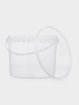 Ведро одноразовое с крышкой, 3 л, d=19 см, пластик пищевой, прозрачное