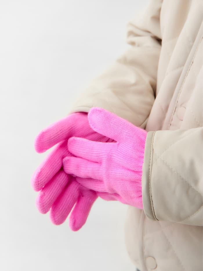 Перчатки для девочки однослойные MINAKU, розовые, размер 14 (3-5лет)