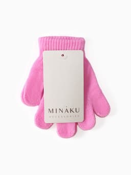 Перчатки для девочки однослойные MINAKU, розовые, размер 14 (3-5лет)
