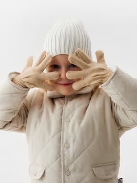 Перчатки для девочки однослойные MINAKU, бежевые, размер 14 (3-5лет)