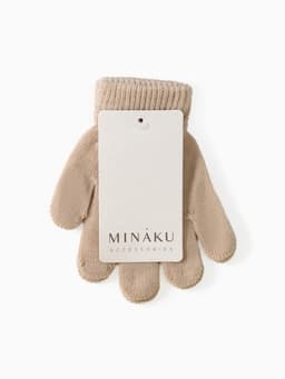 Перчатки для девочки однослойные MINAKU, бежевые, размер 14 (3-5лет)