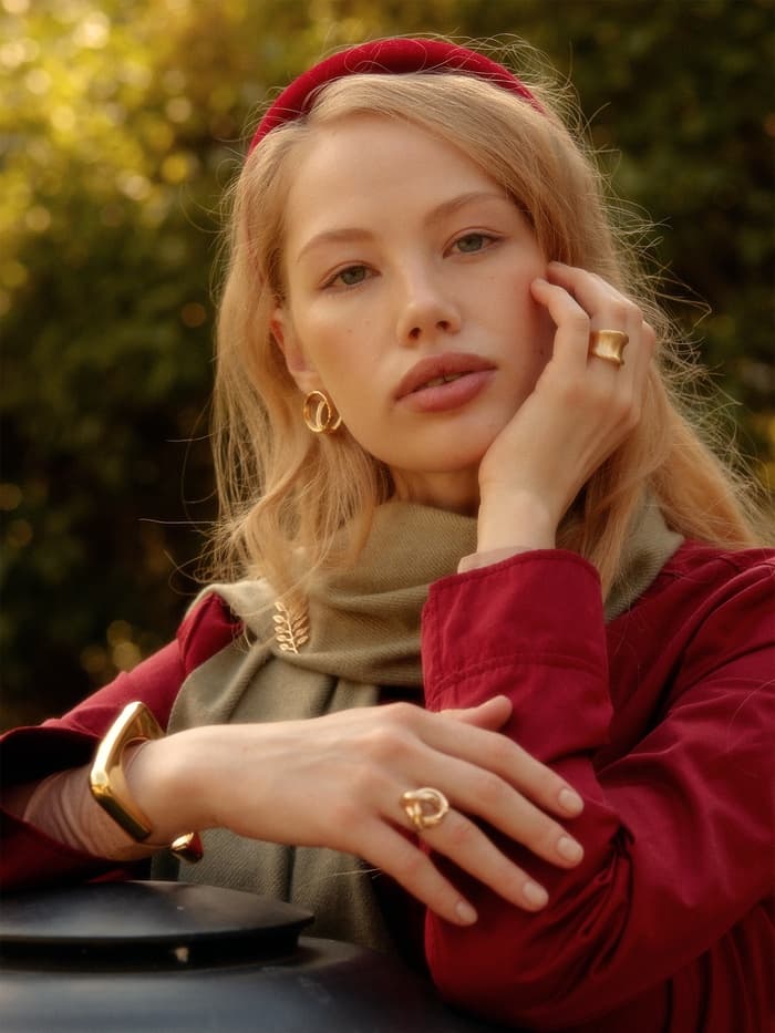 Браслет манжета «Уголки», d=10 см, цвет золото