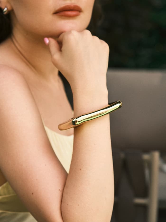 Браслет манжета «Уголки», d=10 см, цвет золото