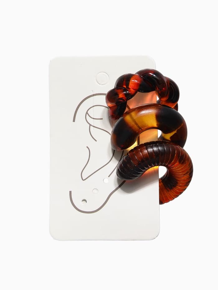 Серьги каффы «Леопард», набор 3 шт. цветные