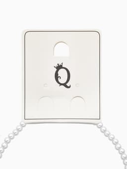 Чокер «Стразик», сердце и жемчужные бусины, белый в серебре, 36 см + 5 см доп, цепочка