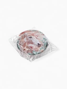 Свеча ароматическая новогодняя в банке «Конь», розовая, аромат ваниль, 4.8 см